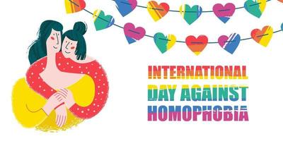internationale dag tegen homofobie. vectorillustratie. vector