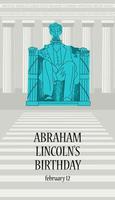 standbeeld van abraham lincoln. Lincoln Memorial in Washington, DC. vectorillustratie, affiche. vector