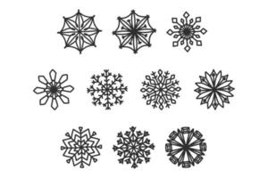 prachtige sneeuwvlokkencollectie, feestelijk kerstvectorontwerp van unieke wintersymbolen vector