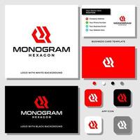 brief qr monogram industrie logo ontwerp met sjabloon voor visitekaartjes. vector