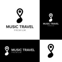 muziek reizen logo vector pictogrammalplaatje
