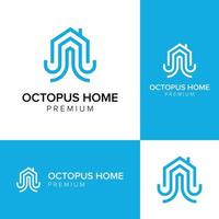 octopus huis logo vector pictogrammalplaatje
