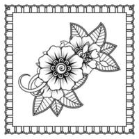 mehndi bloem voor henna, mehndi, tatoeage, decoratie. decoratief ornament in etnische oosterse stijl, doodle ornament, schets hand tekenen. kleurboek pagina. vector