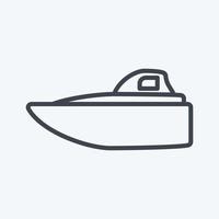 pictogram speedboot - lijnstijl - eenvoudige illustratie, bewerkbare lijn vector