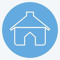 pictogram huisdier huis - blauwe ogen stijl - eenvoudige illustratie, bewerkbare beroerte vector
