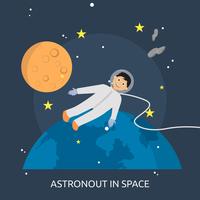 Astronout In Space Conceptuele afbeelding ontwerp vector
