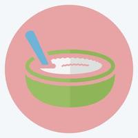 pictogram rijstpudding - vlakke stijl - eenvoudige illustratie, bewerkbare beroerte vector