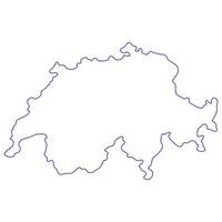 zwitserland kaart op witte achtergrond vector