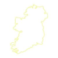 ierland kaart op witte achtergrond vector