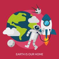 Earth is Our Home Conceptueel illustratieontwerp vector