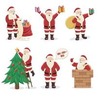 set van santa claus karakter illustratie vector