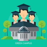 Groene Campus Conceptuele afbeelding ontwerp vector