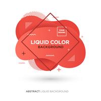 Abstract Liquid Living Coral Color Banner met lijnkader en merklogo vector