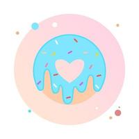 vectorillustratie van donut kan worden gebruikt voor wenskaarten, uitnodigingen voor een feest, posters, prenten en boeken. donut icoon gevormd in ronde platte stijl. donut in cirkel pictogram. vector
