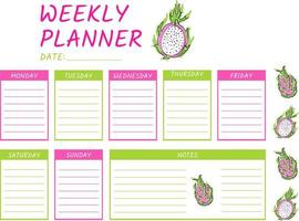 leuke kalender weekplanner sjabloon vector