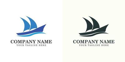 zeilschip boot vector logo pictogram ontwerpsjabloon