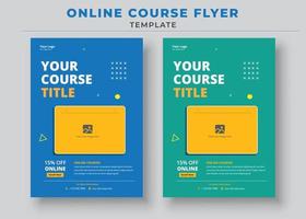 cursus flyer sjabloon, online klas flyers, onderwijs flyer, online cursus flyers en poster vector