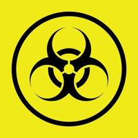 biohazard symboolpictogram op gele achtergrond vector