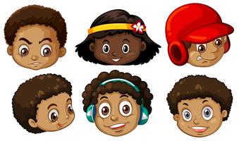 set van Afro-Amerikaanse hoofden vector