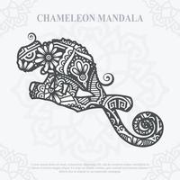 kameleon mandala. boho-stijlelementen. dieren boho-stijl getekend. vectorillustratie. vector