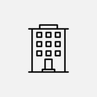 hotel, appartement, herenhuis, residentiële lijn pictogram, vector, illustratie, logo sjabloon. geschikt voor vele doeleinden. vector