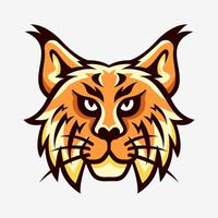 lynx hoofd mascotte sport logo vector