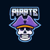 piraat schedel hoofd logo afbeelding vector