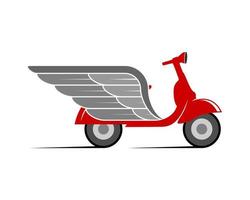 scooter levering met zilveren vleugels vector