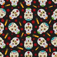 naadloos patroon voor de dag van de doden in mexico, vector dia de los muertos Mexicaanse nationale feestdag