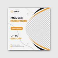 moderne meubels verkoop social media banner post ontwerpsjabloon vector