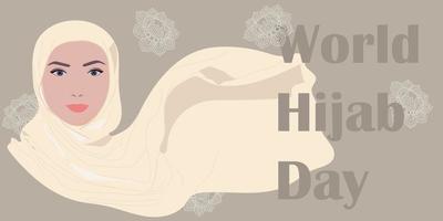 wereld hijab dag banner vector