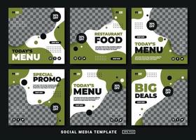 flyer of social media postsjabloon. social media postsjabloon voor restaurants vector