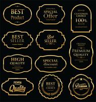 Luxe premium gouden insignes en labels vector