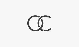 QC brief logo concept geïsoleerd op een witte achtergrond. vector