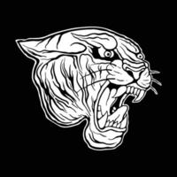 tijger zwart-wit afbeelding afdrukken op t-shirts, sweatshirts en souvenirs vector premium vector