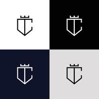 modern en cool koningsschild embleem logo-ontwerp vector