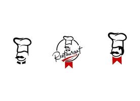 chef-kok, restaurant logo ontwerpsjabloon vector
