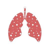 gezonde longen 3d geneeskunde aangesloten model. driehoek verbonden punten punt. online arts wereld tuberculose dag moderne innovatieve technologie vectorillustratie. abstracte menselijke long met stippen en schakels vector
