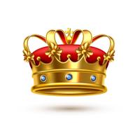 Royal Crown Gold Velvet Realistic vector