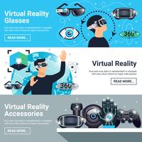 Set banners voor virtuele realiteit vector