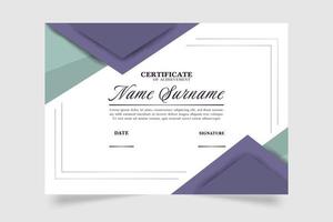 moderne certificaat van prestatie vector sjabloon