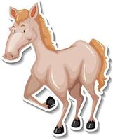 een paard dieren cartoon sticker vector