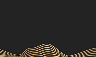 abstracte luxe streepachtergrond in zwart en goud met golvend lijnenpatroon. vector
