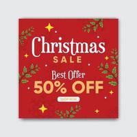 merry christmas sale social media banner post ontwerpsjabloon vector