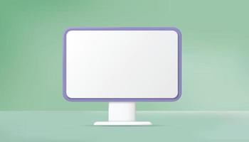 computermonitor schermsjabloon scherm met moderne 3d render-stijl vector