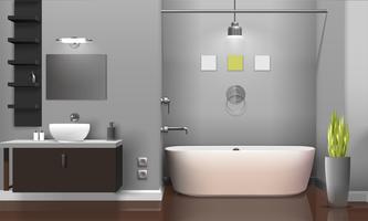 Modern realistisch badkamersbinnenhuisontwerp vector