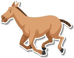 een paard dieren cartoon sticker vector