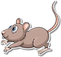 een rat dieren cartoon sticker vector