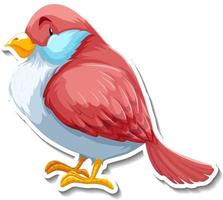 schattige roze vogel dieren cartoon sticker vector