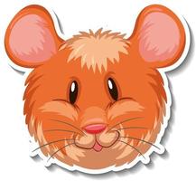 hoofd van hamster dieren cartoon sticker vector